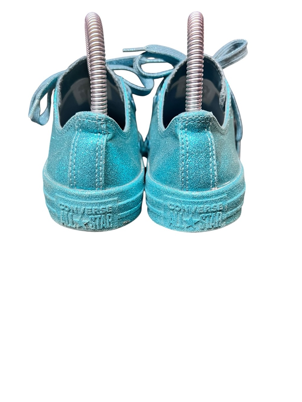 Converse Chuck Taylor All Star Low Glitter Teal Sparkly Women’s Sz 6 - Picture 4 of 6